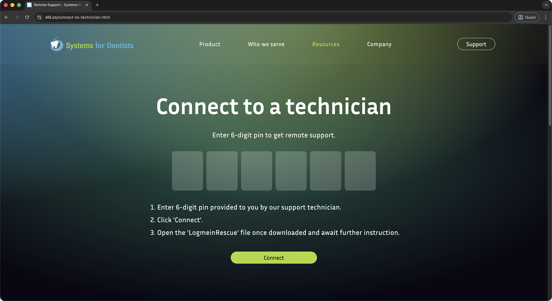 Connect to a Technician